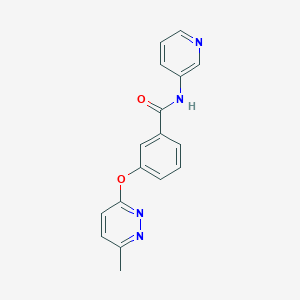 molecular formula C17H14N4O2 B5525212 3-[(6-methyl-3-pyridazinyl)oxy]-N-3-pyridinylbenzamide 