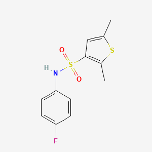 molecular formula C12H12FNO2S2 B5525214 N-(4-fluorophenyl)-2,5-dimethylthiophene-3-sulfonamide 