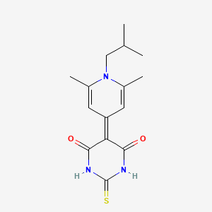 molecular formula C15H19N3O2S B5525226 5-(1-isobutyl-2,6-dimethyl-4(1H)-pyridinylidene)-2-thioxodihydro-4,6(1H,5H)-pyrimidinedione 