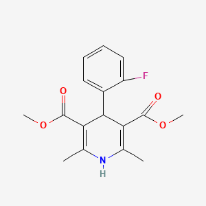 molecular formula C17H18FNO4 B5525240 4-(2-氟苯基)-2,6-二甲基-1,4-二氢-3,5-吡啶二甲酸二甲酯 
