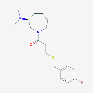 molecular formula C18H27FN2OS B5525263 (3S)-1-{3-[(4-fluorobenzyl)thio]propanoyl}-N,N-dimethylazepan-3-amine 