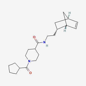 molecular formula C21H32N2O2 B5525290 N-{2-[(1S*,2S*,4S*)-bicyclo[2.2.1]hept-5-en-2-yl]ethyl}-1-(cyclopentylcarbonyl)-4-piperidinecarboxamide 