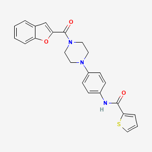 molecular formula C24H21N3O3S B5525296 N-{4-[4-(1-苯并呋喃-2-酰基)-1-哌嗪基]苯基}-2-噻吩甲酰胺 