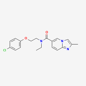 molecular formula C19H20ClN3O2 B5525307 N-[2-(4-氯苯氧基)乙基]-N-乙基-2-甲基咪唑并[1,2-a]吡啶-6-甲酰胺 