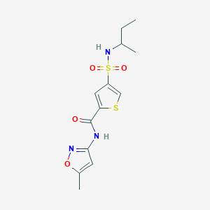 molecular formula C13H17N3O4S2 B5525331 4-[(仲丁胺)磺酰基]-N-(5-甲基-3-异恶唑基)-2-噻吩甲酰胺 