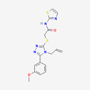 molecular formula C17H17N5O2S2 B5525364 2-{[4-烯丙基-5-(3-甲氧基苯基)-4H-1,2,4-三唑-3-基]硫代}-N-1,3-噻唑-2-基乙酰胺 