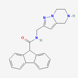 N-(4,5,6,7-tetrahydropyrazolo[1,5-a]pyrazin-2-ylmethyl)-9H-fluorene-9-carboxamide hydrochloride