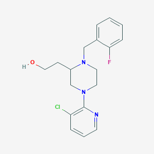 molecular formula C18H21ClFN3O B5525373 2-[4-(3-氯-2-吡啶基)-1-(2-氟苄基)-2-哌嗪基]乙醇 