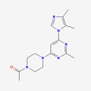 molecular formula C16H22N6O B5525386 4-(4-acetyl-1-piperazinyl)-6-(4,5-dimethyl-1H-imidazol-1-yl)-2-methylpyrimidine 