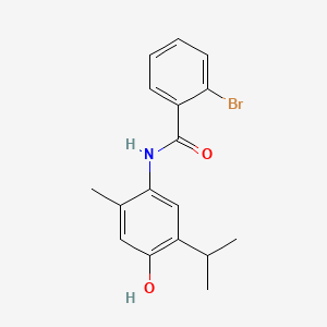 molecular formula C17H18BrNO2 B5525392 2-bromo-N-(4-hydroxy-5-isopropyl-2-methylphenyl)benzamide 