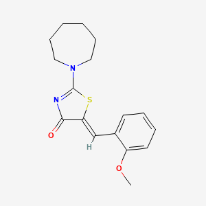 molecular formula C17H20N2O2S B5525403 2-(1-氮杂环戊基)-5-(2-甲氧基苄叉亚甲基)-1,3-噻唑-4(5H)-酮 