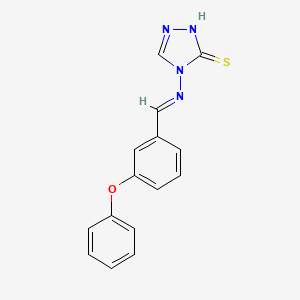 molecular formula C15H12N4OS B5525416 4-[(3-苯氧基亚苄基)氨基]-4H-1,2,4-三唑-3-硫醇 