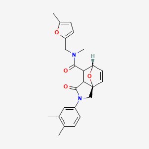 molecular formula C24H26N2O4 B5525446 (3aR*,6S*)-2-(3,4-dimethylphenyl)-N-methyl-N-[(5-methyl-2-furyl)methyl]-1-oxo-1,2,3,6,7,7a-hexahydro-3a,6-epoxyisoindole-7-carboxamide 