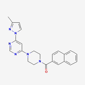 molecular formula C23H22N6O B5525454 4-(3-甲基-1H-吡唑-1-基)-6-[4-(2-萘酰)-1-哌嗪基]嘧啶 