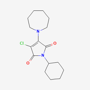 molecular formula C16H23ClN2O2 B5525455 3-(1-氮杂环戊基)-4-氯-1-环己基-1H-吡咯-2,5-二酮 