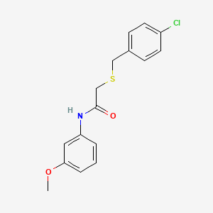molecular formula C16H16ClNO2S B5525482 2-[(4-chlorobenzyl)thio]-N-(3-methoxyphenyl)acetamide 