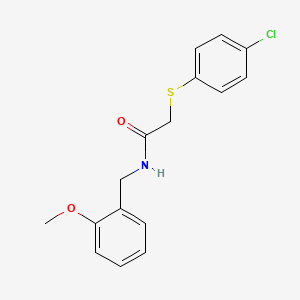 molecular formula C16H16ClNO2S B5525485 2-[(4-chlorophenyl)thio]-N-(2-methoxybenzyl)acetamide 