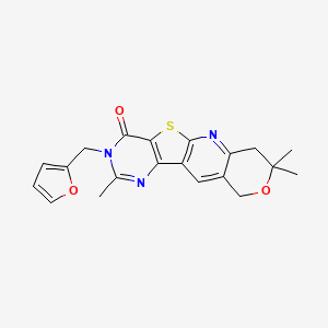 molecular formula C20H19N3O3S B5525492 3-(2-呋喃甲基)-2,8,8-三甲基-7,10-二氢-8H-吡喃[3'',4'':5',6']吡啶[3',2':4,5]噻吩[3,2-d]嘧啶-4(3H)-酮 