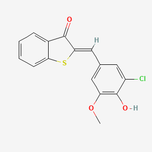 molecular formula C16H11ClO3S B5525495 2-(3-氯-4-羟基-5-甲氧基亚苄基)-1-苯并噻吩-3(2H)-酮 