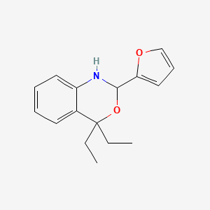 molecular formula C16H19NO2 B5525510 4,4-二乙基-2-(2-呋喃基)-1,4-二氢-2H-3,1-苯并恶嗪 