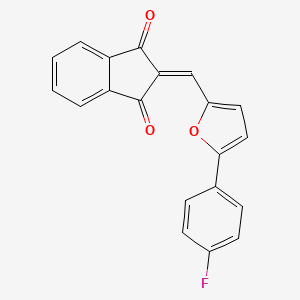 molecular formula C20H11FO3 B5525522 2-{[5-(4-fluorophenyl)-2-furyl]methylene}-1H-indene-1,3(2H)-dione 