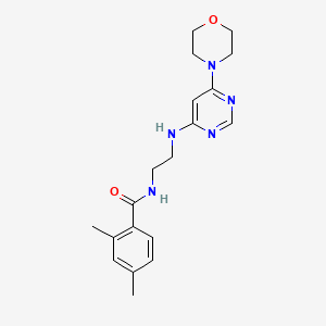 molecular formula C19H25N5O2 B5525548 2,4-dimethyl-N-(2-{[6-(4-morpholinyl)-4-pyrimidinyl]amino}ethyl)benzamide 