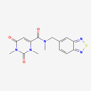 molecular formula C15H15N5O3S B5525561 N-(2,1,3-benzothiadiazol-5-ylmethyl)-N,1,3-trimethyl-2,6-dioxo-1,2,3,6-tetrahydro-4-pyrimidinecarboxamide 