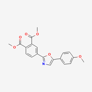 molecular formula C20H17NO6 B5525574 dimethyl 4-[5-(4-methoxyphenyl)-1,3-oxazol-2-yl]phthalate 