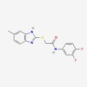 molecular formula C16H13F2N3OS B5525600 N-(3,4-difluorophenyl)-2-[(5-methyl-1H-benzimidazol-2-yl)thio]acetamide 