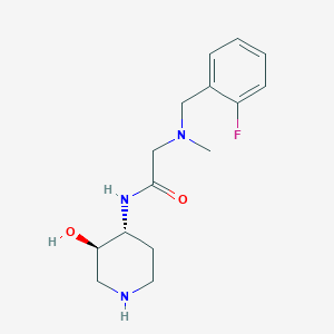 molecular formula C15H22FN3O2 B5525608 N~2~-(2-fluorobenzyl)-N~1~-[rel-(3R,4R)-3-hydroxy-4-piperidinyl]-N~2~-methylglycinamide dihydrochloride 