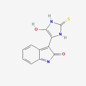 molecular formula C11H7N3O2S B5525610 3-(5-氧代-2-硫代-4-咪唑烷二亚烯基)-1,3-二氢-2H-吲哚-2-酮 