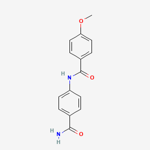 molecular formula C15H14N2O3 B5525631 N-[4-(氨基羰基)苯基]-4-甲氧基苯甲酰胺 