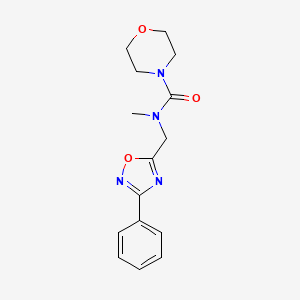 molecular formula C15H18N4O3 B5525641 N-甲基-N-[(3-苯基-1,2,4-恶二唑-5-基)甲基]-4-吗啉甲酰胺 