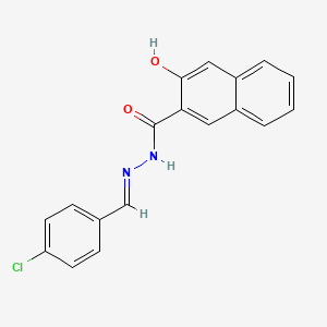 molecular formula C18H13ClN2O2 B5525652 N'-(4-chlorobenzylidene)-3-hydroxy-2-naphthohydrazide 
