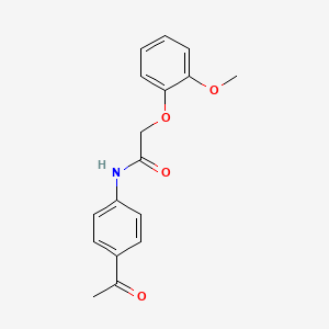 molecular formula C17H17NO4 B5525663 N-(4-acetylphenyl)-2-(2-methoxyphenoxy)acetamide 