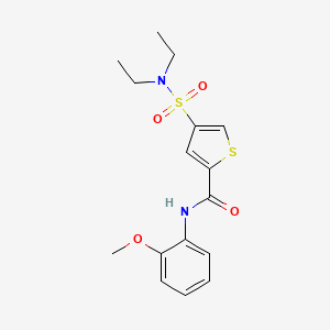 molecular formula C16H20N2O4S2 B5525674 4-[(二乙氨基)磺酰基]-N-(2-甲氧基苯基)-2-噻吩甲酰胺 