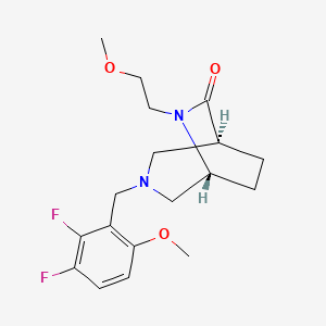 molecular formula C18H24F2N2O3 B5525682 (1S*,5R*)-3-(2,3-二氟-6-甲氧基苄基)-6-(2-甲氧基乙基)-3,6-二氮杂双环[3.2.2]壬烷-7-酮 