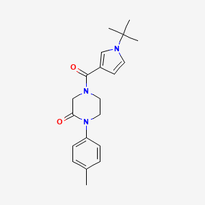 molecular formula C20H25N3O2 B5525684 4-[(1-tert-butyl-1H-pyrrol-3-yl)carbonyl]-1-(4-methylphenyl)-2-piperazinone 