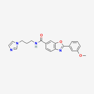 molecular formula C21H20N4O3 B5525688 N-[3-(1H-imidazol-1-yl)propyl]-2-(3-methoxyphenyl)-1,3-benzoxazole-6-carboxamide 