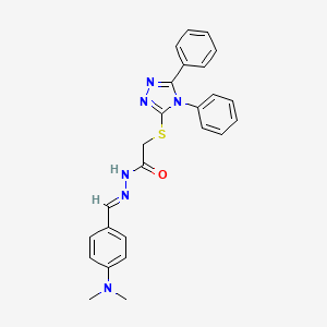 molecular formula C25H24N6OS B5525691 N'-[4-(二甲氨基)亚苄基]-2-[(4,5-二苯基-4H-1,2,4-三唑-3-基)硫代]乙酰肼 
