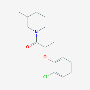 molecular formula C15H20ClNO2 B5525694 1-[2-(2-氯苯氧基)丙酰基]-3-甲基哌啶 