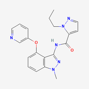 molecular formula C20H20N6O2 B5525719 N-[1-甲基-4-(吡啶-3-氧基)-1H-吲唑-3-基]-1-丙基-1H-吡唑-5-甲酰胺 
