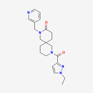 molecular formula C21H27N5O2 B5525732 8-[(1-ethyl-1H-pyrazol-3-yl)carbonyl]-2-(pyridin-3-ylmethyl)-2,8-diazaspiro[5.5]undecan-3-one 