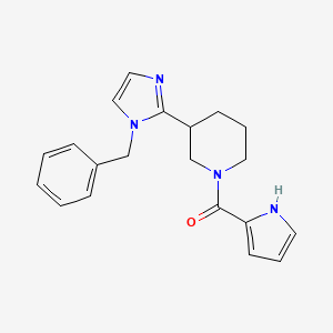 molecular formula C20H22N4O B5525744 3-(1-benzyl-1H-imidazol-2-yl)-1-(1H-pyrrol-2-ylcarbonyl)piperidine 