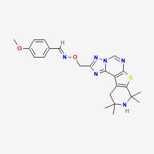 molecular formula C23H26N6O2S B5525749 4-甲氧基苯甲醛 O-[(8,8,10,10-四甲基-8,9,10,11-四氢吡啶并[4',3':4,5]噻吩并[3,2-e][1,2,4]三唑并[1,5-c]嘧啶-2-基)甲基]肟 