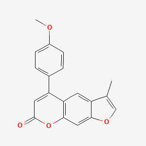 molecular formula C19H14O4 B5525772 5-(4-甲氧基苯基)-3-甲基-7H-呋喃并[3,2-g]色烯-7-酮 