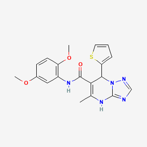 molecular formula C19H19N5O3S B5525773 N-(2,5-二甲氧基苯基)-5-甲基-7-(2-噻吩基)-4,7-二氢[1,2,4]三唑并[1,5-a]嘧啶-6-甲酰胺 
