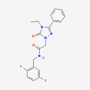 molecular formula C19H18F2N4O2 B5525787 N-(2,5-二氟苄基)-2-(4-乙基-5-氧代-3-苯基-4,5-二氢-1H-1,2,4-三唑-1-基)乙酰胺 