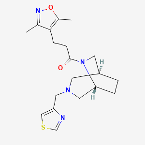 molecular formula C19H26N4O2S B5525794 (1S*,5R*)-6-[3-(3,5-dimethyl-4-isoxazolyl)propanoyl]-3-(1,3-thiazol-4-ylmethyl)-3,6-diazabicyclo[3.2.2]nonane 