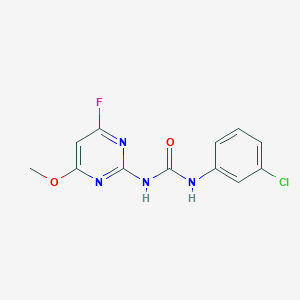 molecular formula C12H10ClFN4O2 B5525796 N-(3-氯苯基)-N'-(4-氟-6-甲氧基-2-嘧啶基)脲 